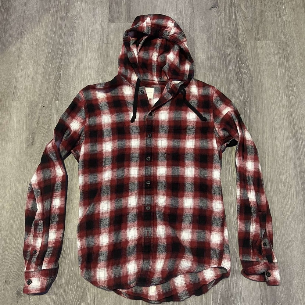 American Eagle hooded flannel